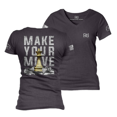 Dark Grey Heather Make Your Move Women's V-Neck Tee