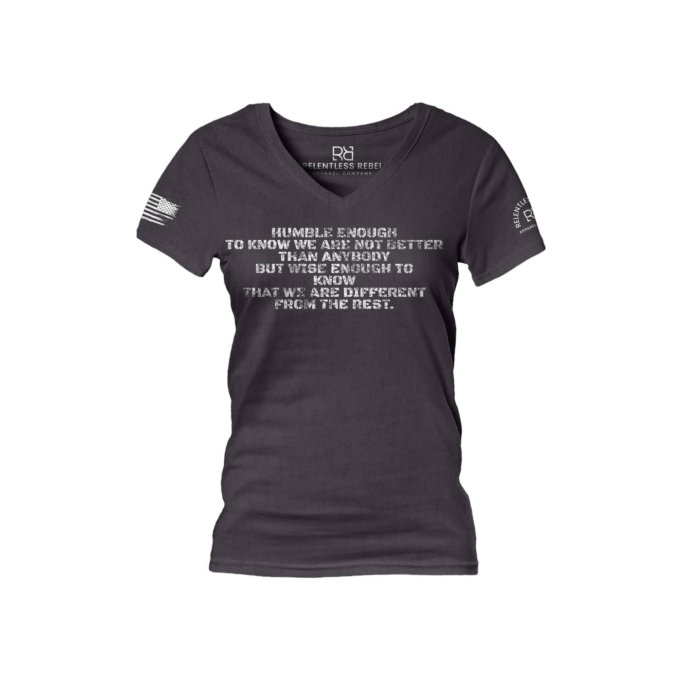 Dark Grey Heather Humble Enough to Know Women's V-Neck Tee