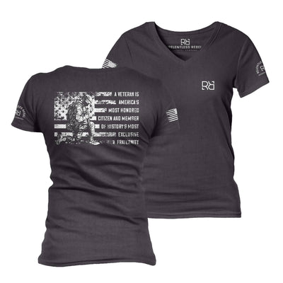 Dark Grey Heather A Veteran Women's V-Neck Tee