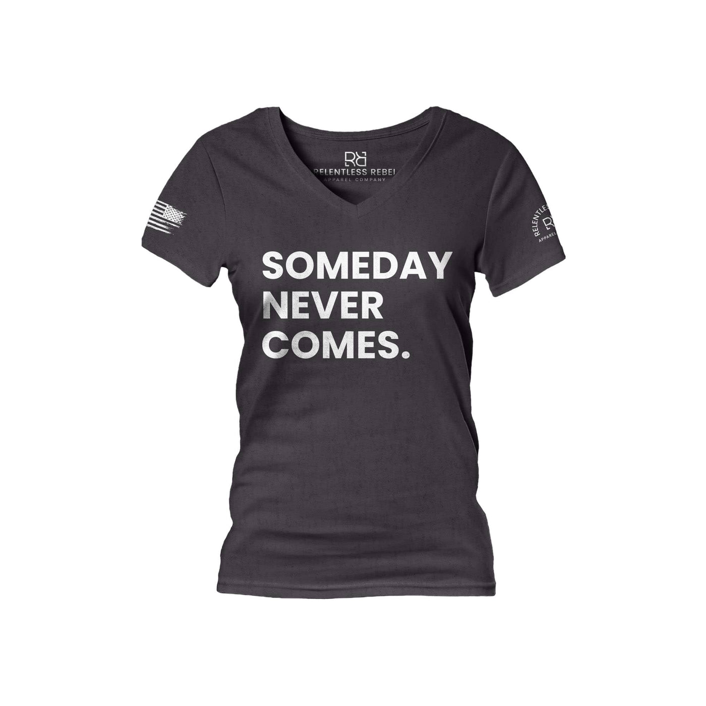 Dark Grey Someday Never Comes Women's V-Neck Tee