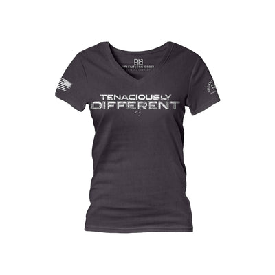 Dark Grey Heather Tenaciously Different Women's V-Neck Tee