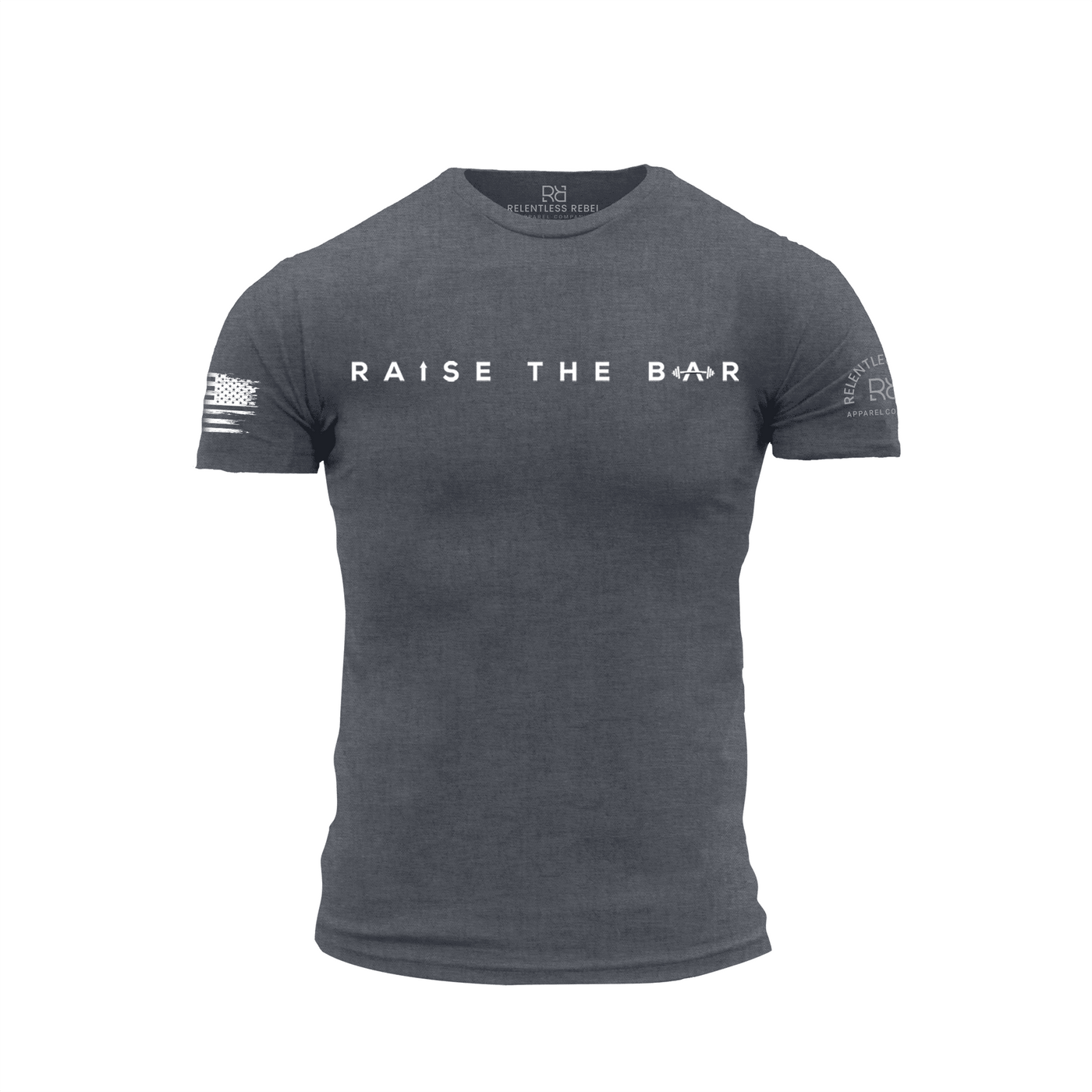 Dark Grey Heather Men's Raise the Bar Front Design Tee