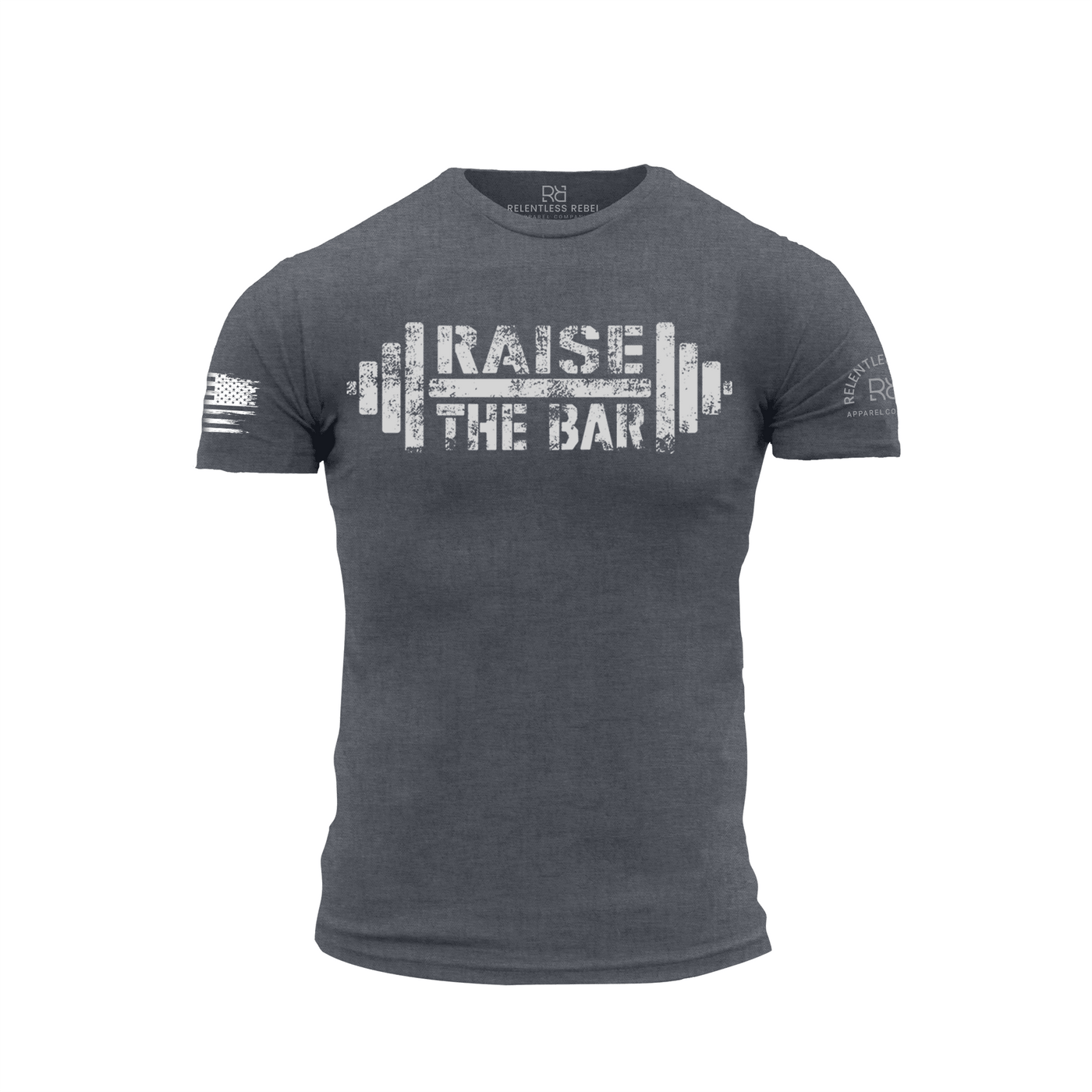 Dark Grey Heather Men's Raise the Bar Front Design Tee