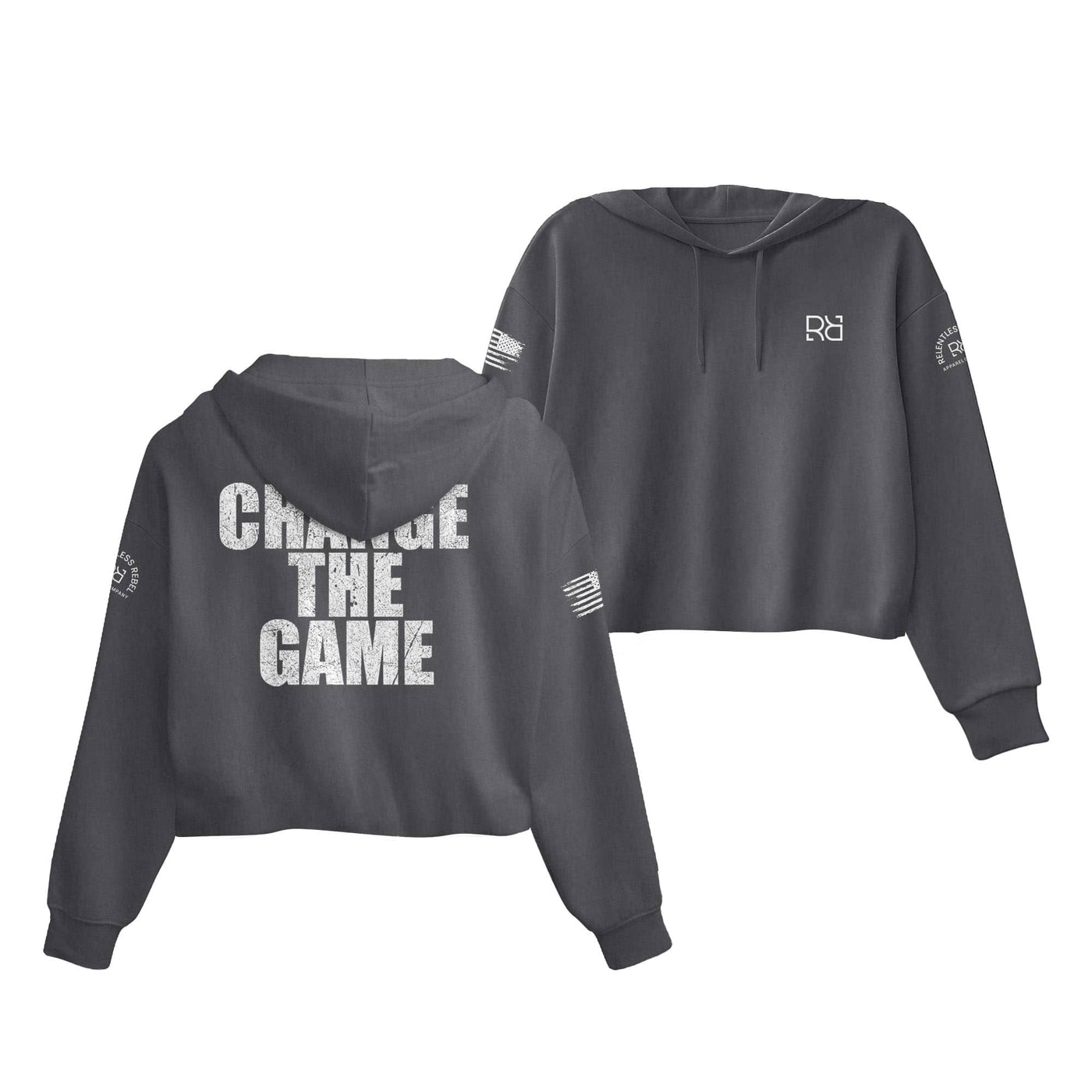 Dark Grey Heather Change the Game Women's Cropped Hoodie