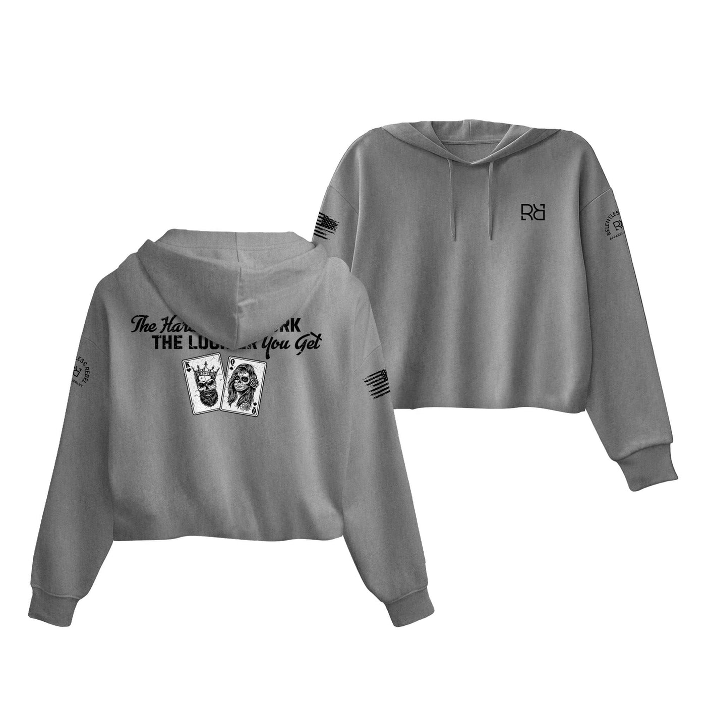 Grey The Harder You Work Women's Cropped Hoodie