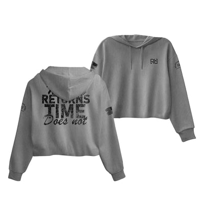 Grey Money Returns Time Does Not Women's Cropped Hoodie