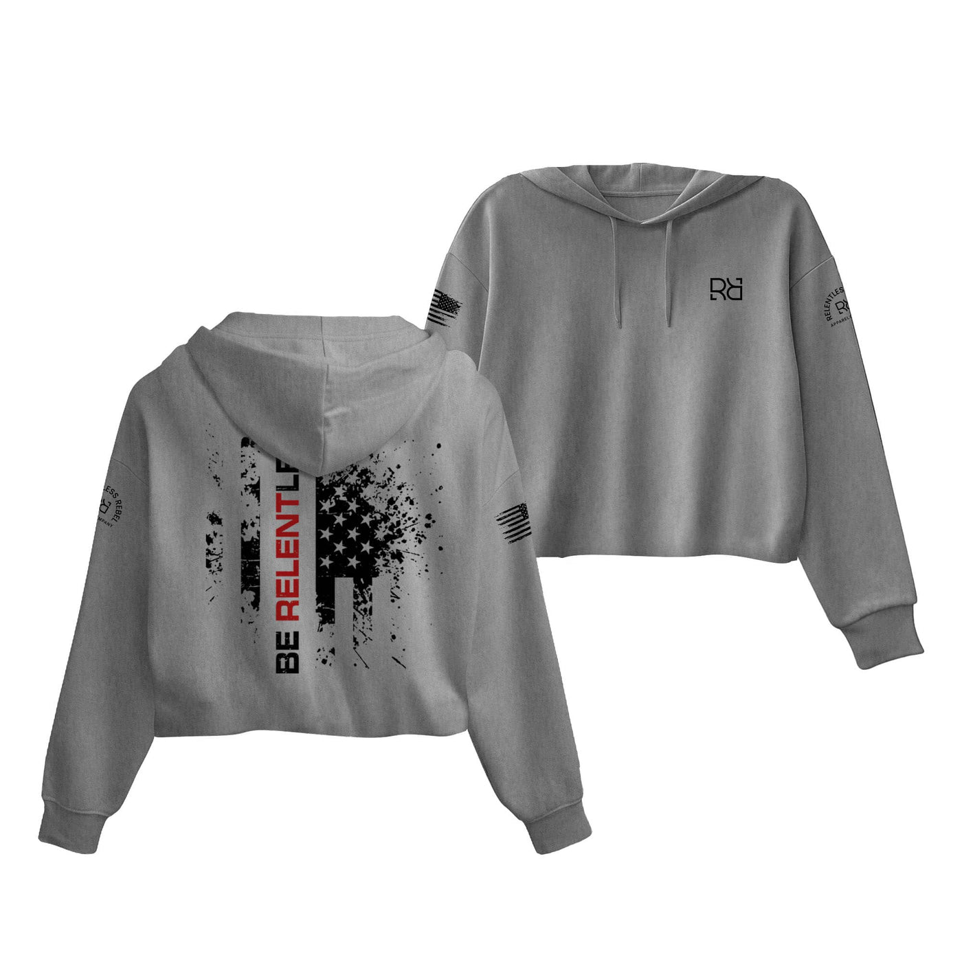 Grey Be Relentless Women's Cropped Hoodie