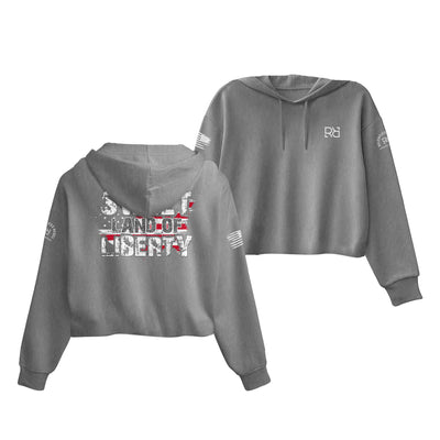 Grey Sweet Land of Liberty Women's Cropped Hoodie