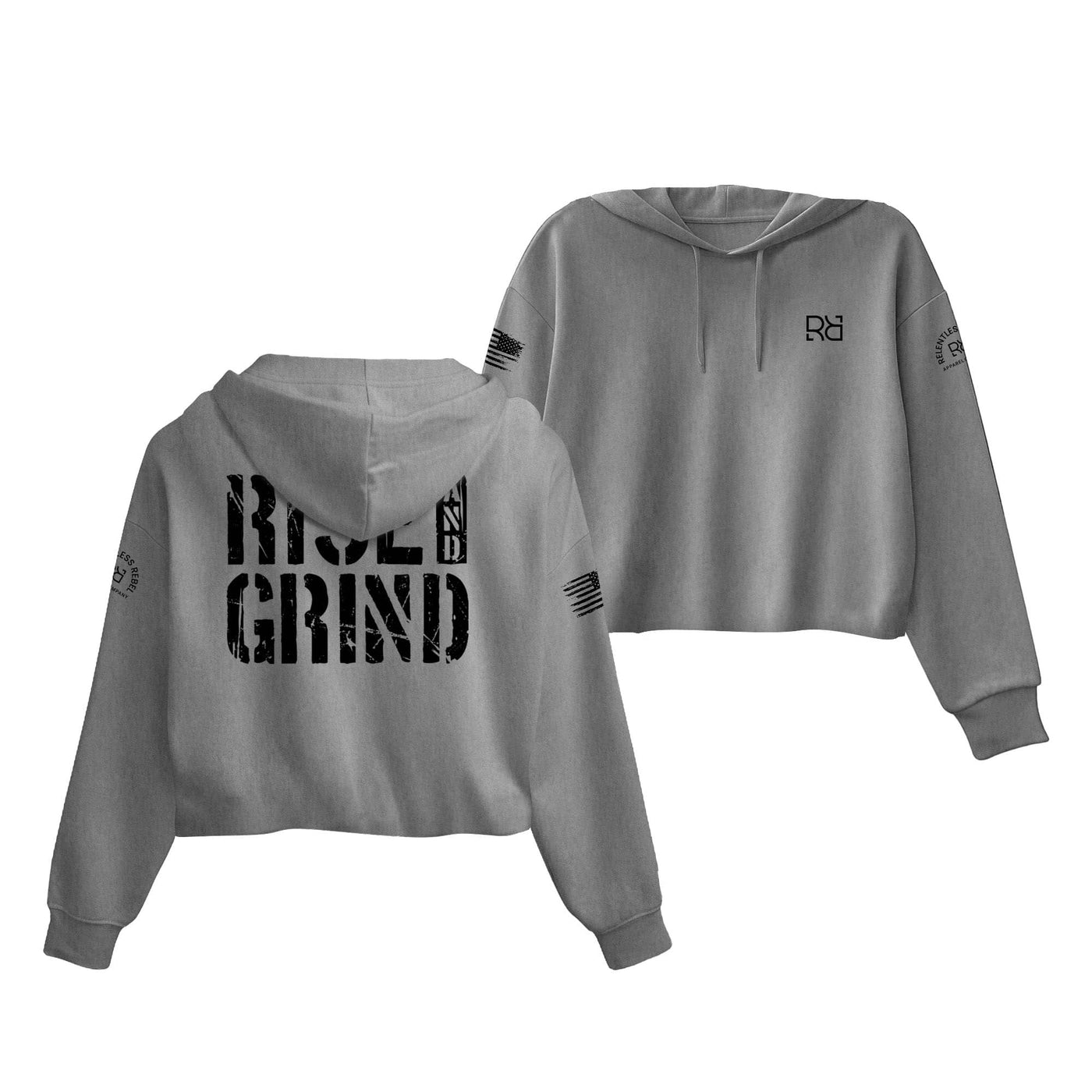 Grey Rise and Grind Women's Cropped Hoodie