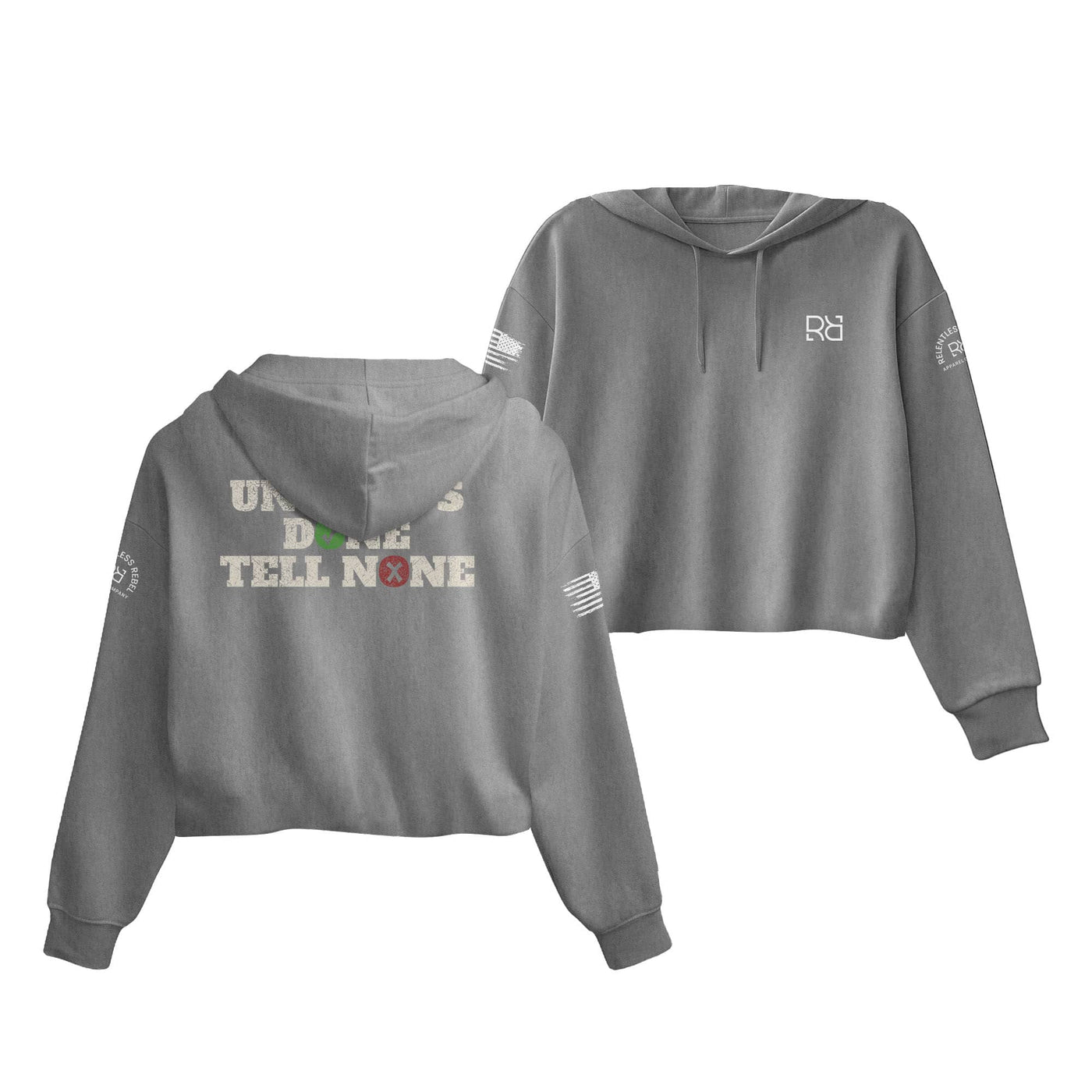 Grey Until It's Done Tell None Women's Cropped Hoodie