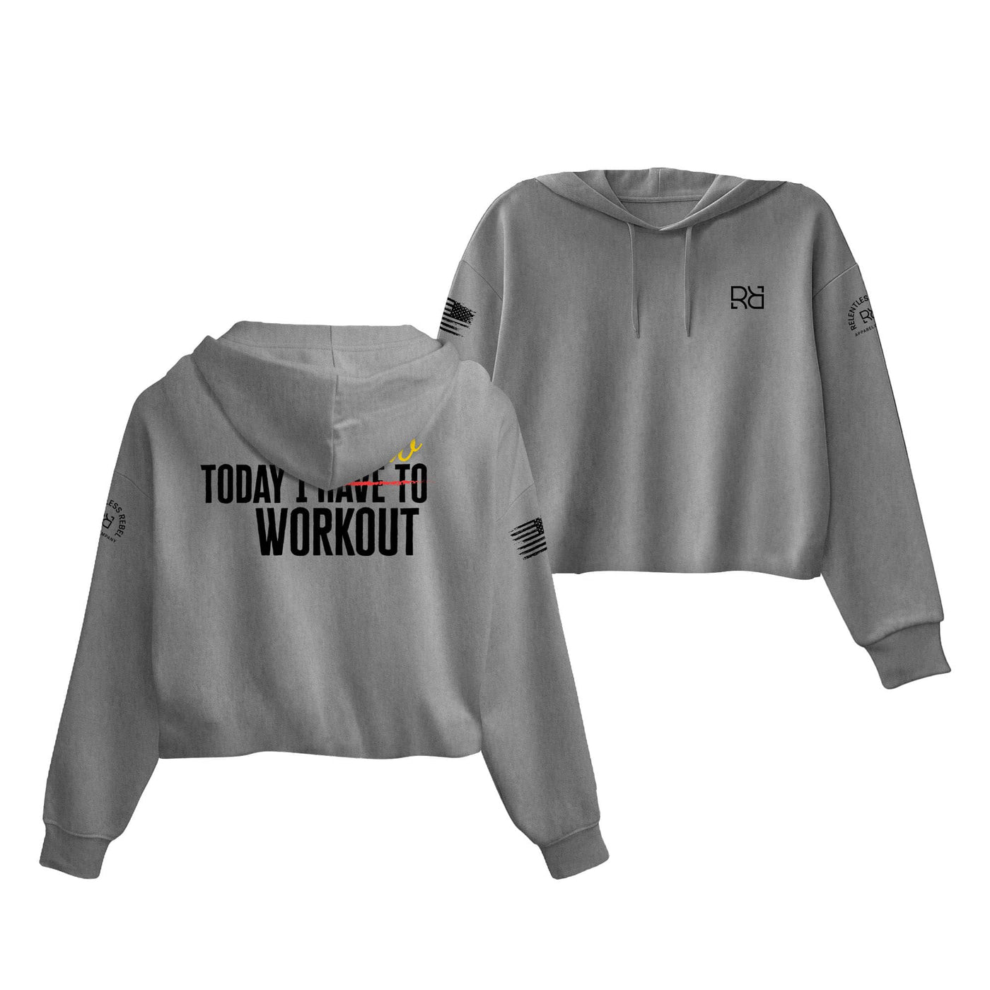 Grey Today I Get to Work Out Women's Cropped Hoodie