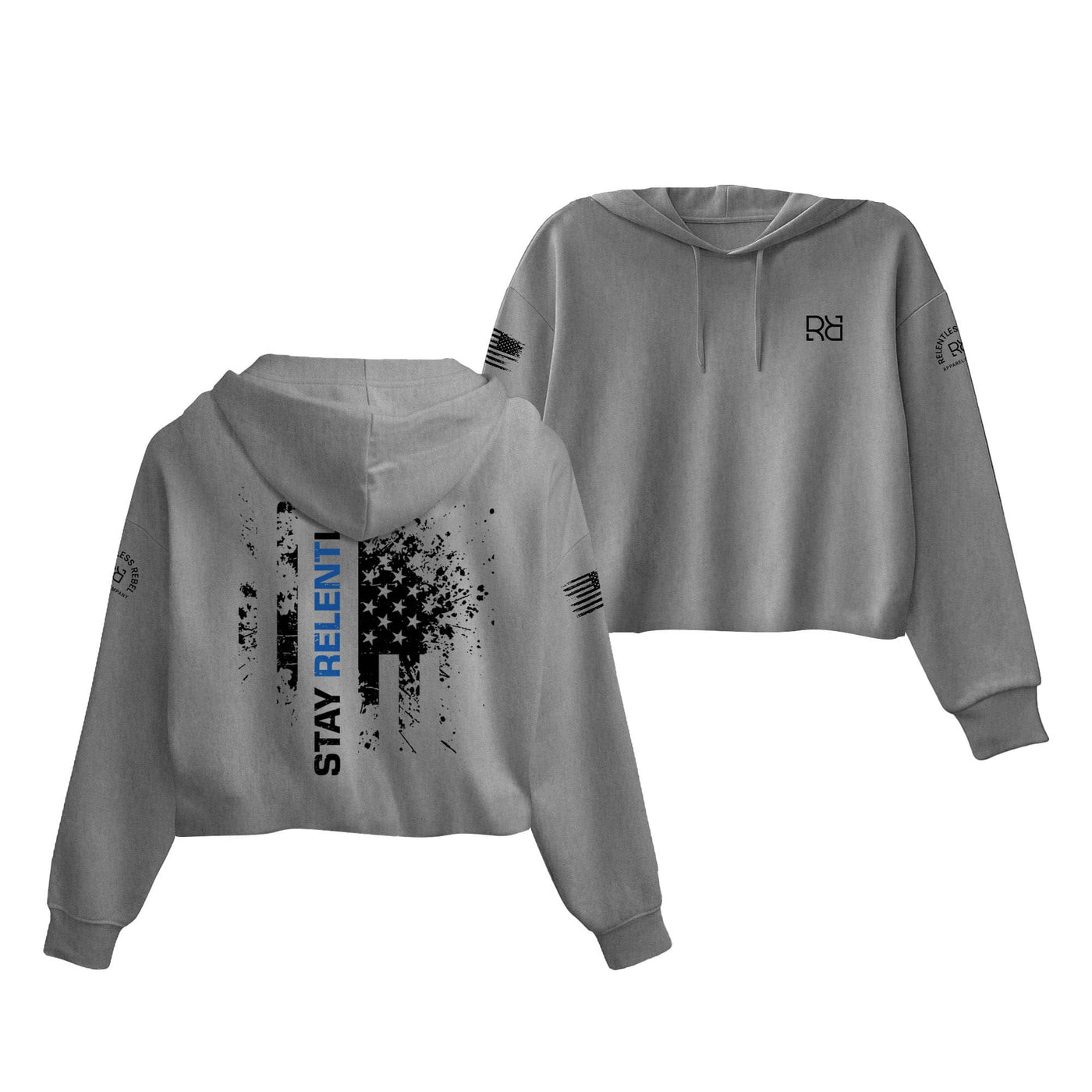 Grey Be Relentless Law Enforcement Edition Women's Cropped Hoodie