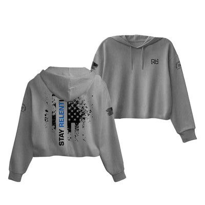 Grey Be Relentless Law Enforcement Edition Women's Cropped Hoodie