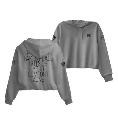 Grey Progress Takes Place Women's Cropped Hoodie