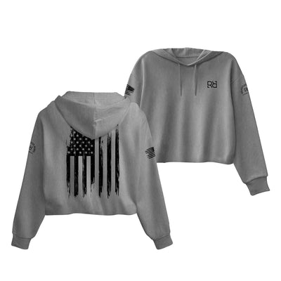 Grey Rebel Patriot Flag Women's Cropped Hoodie