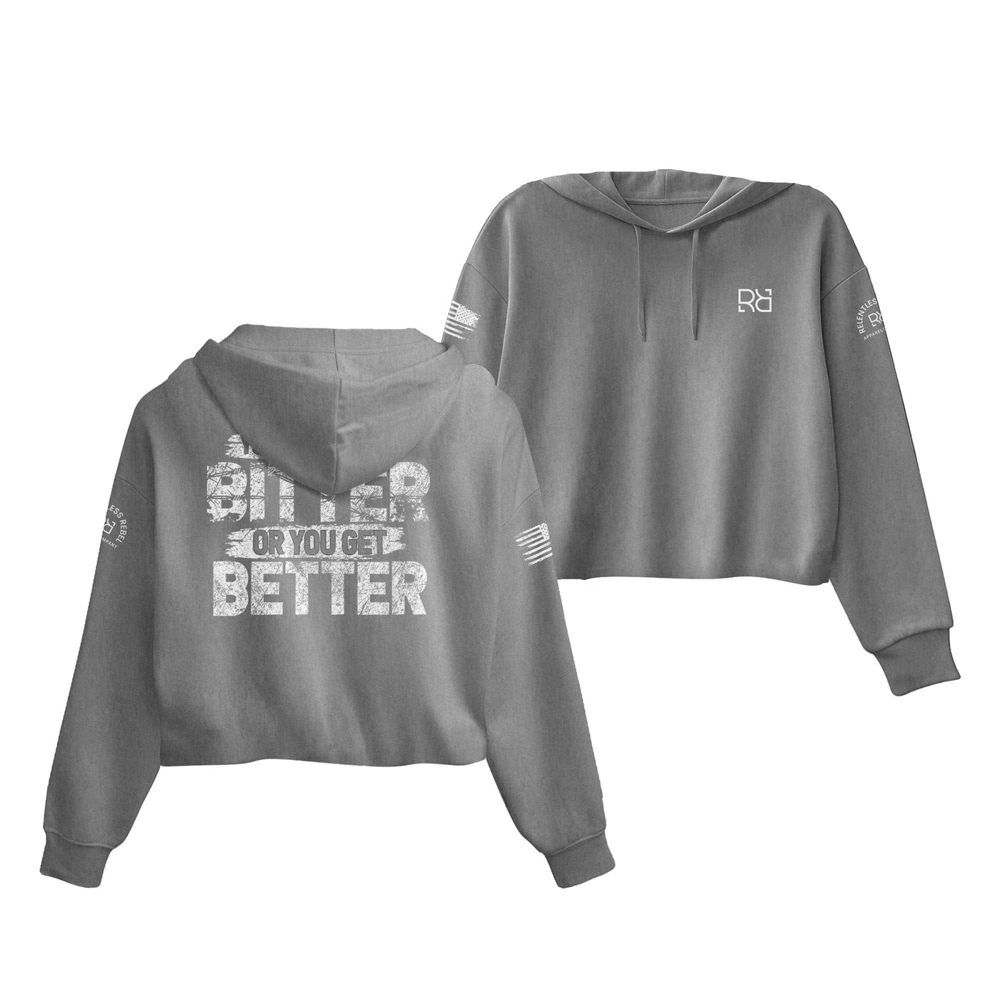 Grey You Either Get Bitter Women's Cropped Hoodie