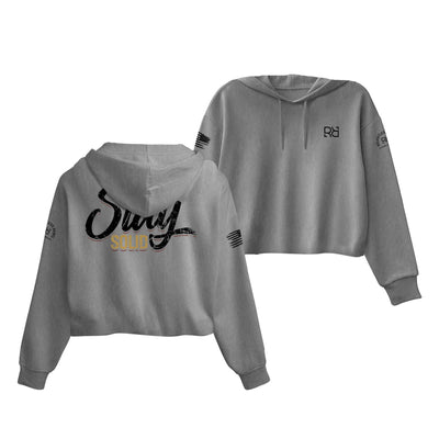 Grey Stay Solid Women's Cropped Hoodie