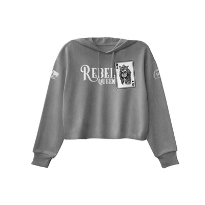 Heather Grey Rebel Queen Women's Cropped Hoodie