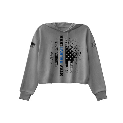 Grey Be Relentless Law Enforcement Edition Women's Cropped Hoodie