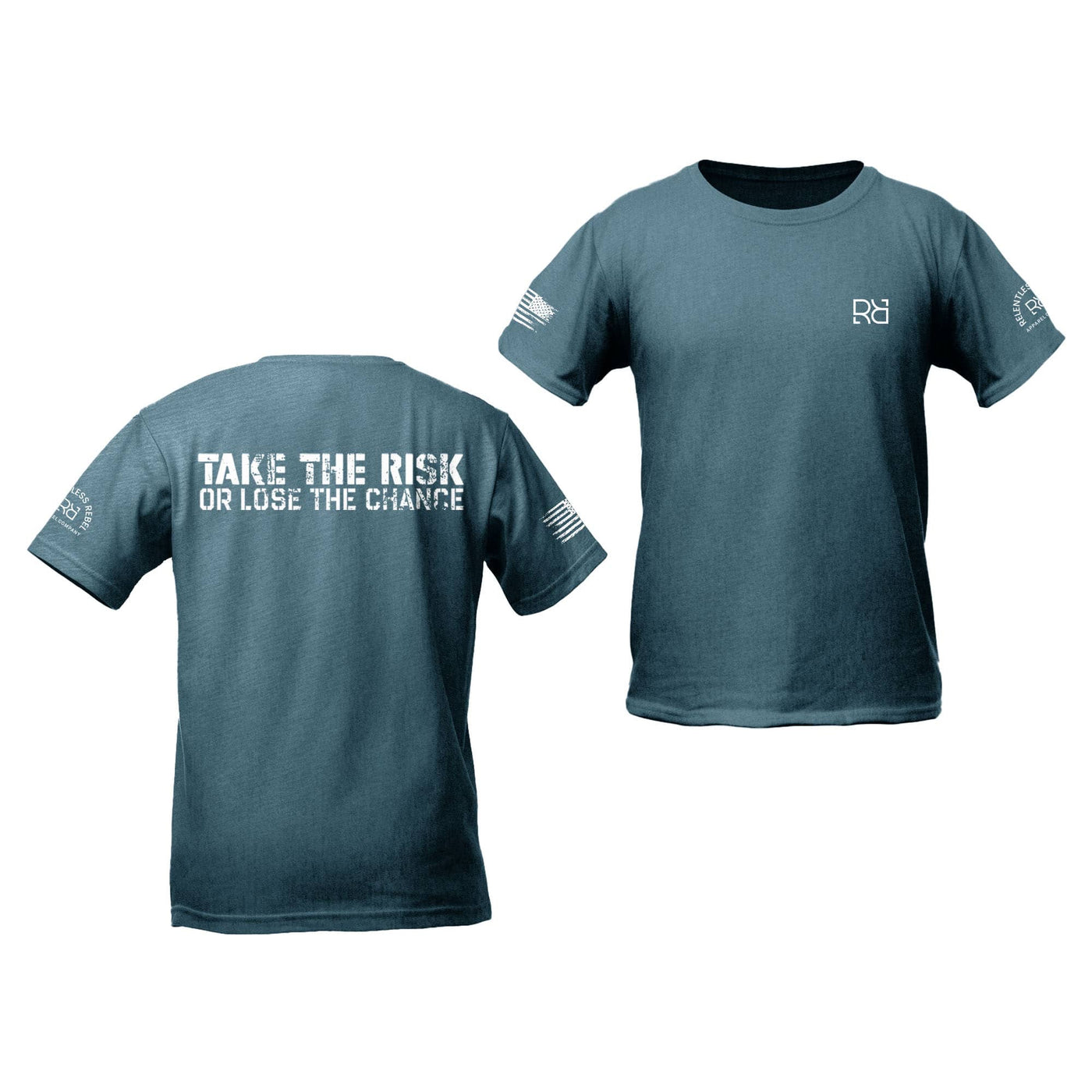 Deep Teal Take the Risk or Lose the Chance Youth Tee