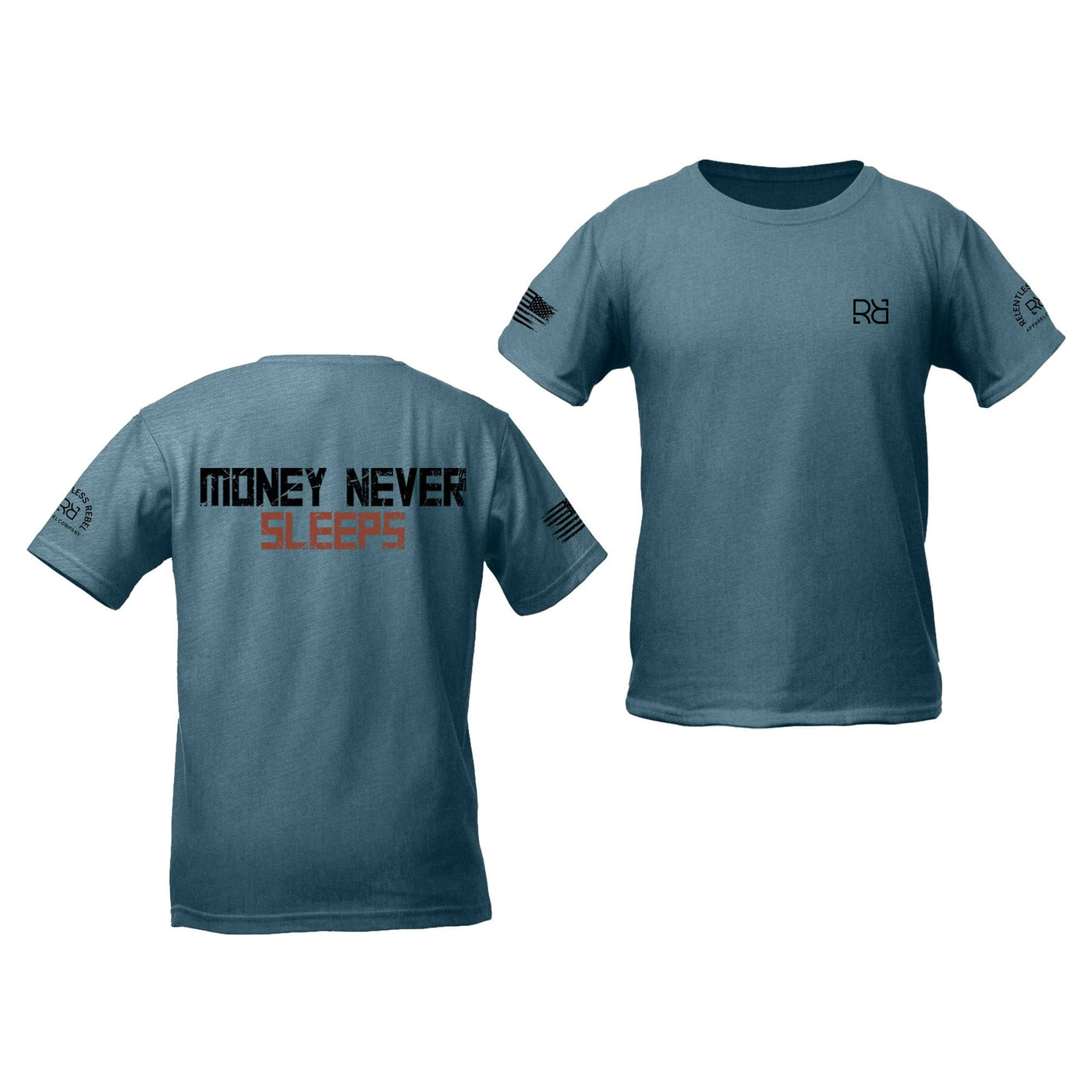 Deep Teal Money Never Sleeps Youth Tee