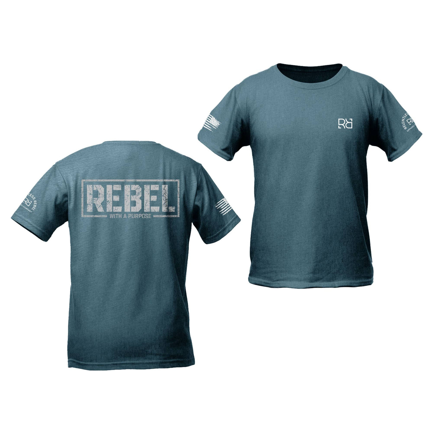 Deep Teal Rebel with a Purpose Youth Tee