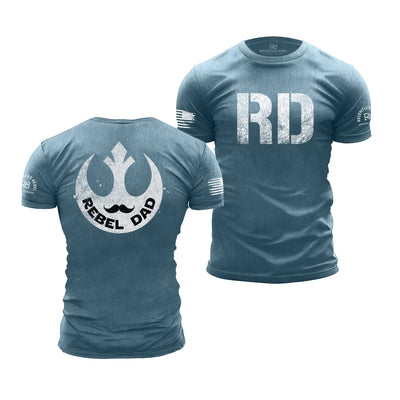 Deep Teal Men's Rebel Dad Back Design Tee