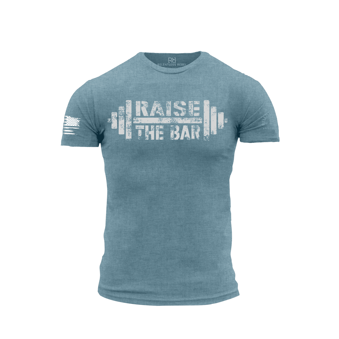 Deep Teal Men's Raise the Bar Front Design Tee