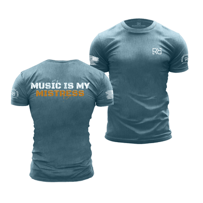 Deep Teal Men's Music Is My Mistress Back Design Tee