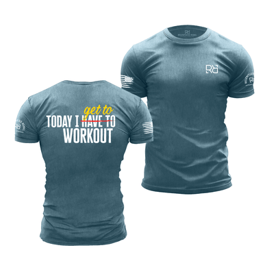 Deep Teal Today I Get To Work Out | Premium Men's Tee