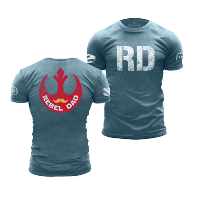 Deep Teal Men's Rebel Dad Back Design Tee