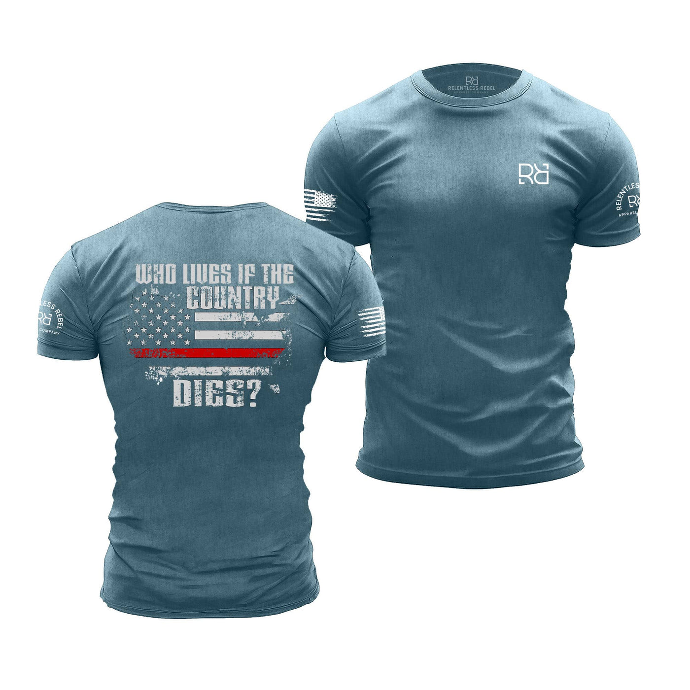 Deep Teal Who Lives if The Country Dies | Premium Men's Tee