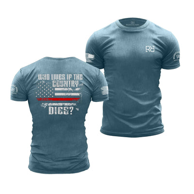 Deep Teal Who Lives if The Country Dies | Premium Men's Tee