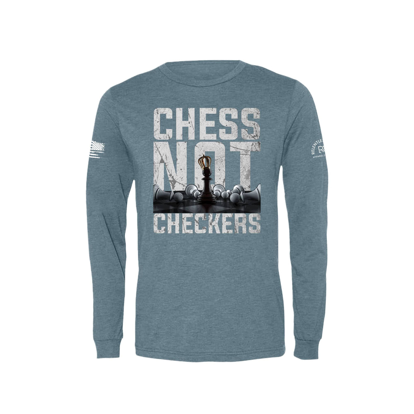 Denim Chess Not Checkers Men's Long Sleeve Tee