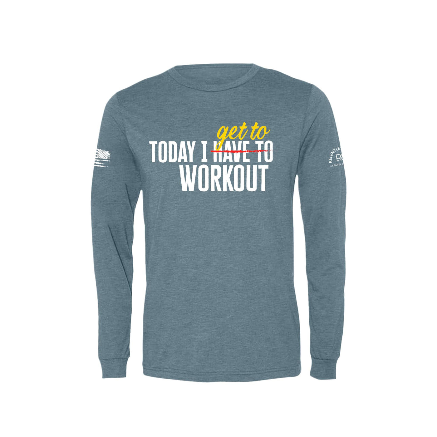 Denim Today I Get to Work Out Men's Long Sleeve Tee