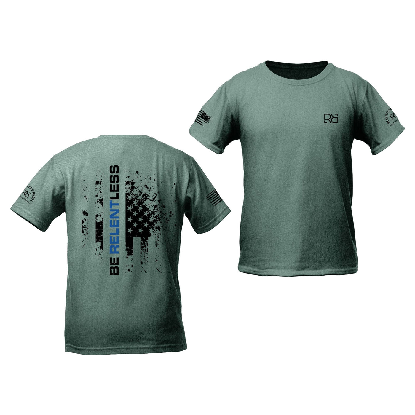 Dusty Blue Be Relentless Law Enforcement Edition Youth Tee