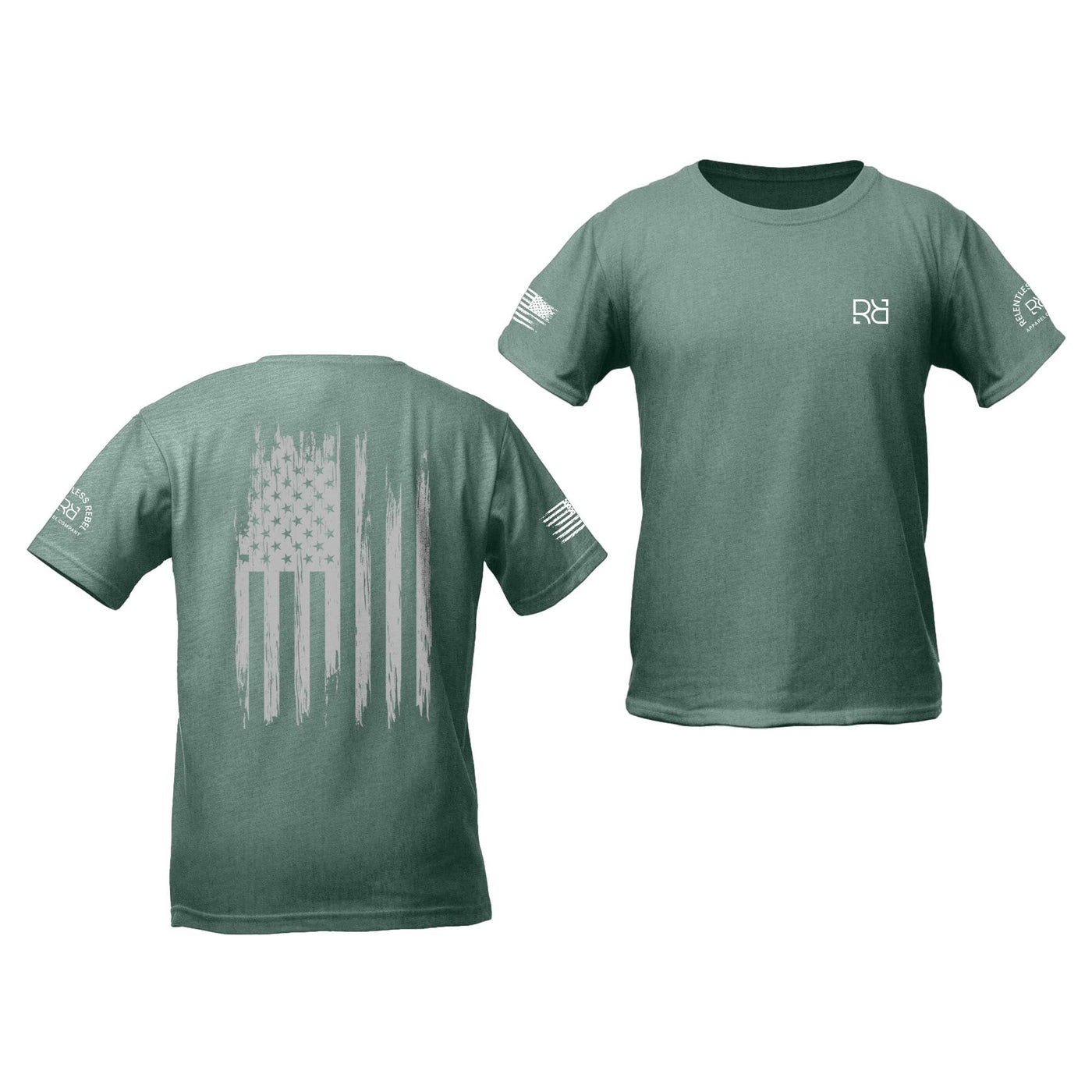 Dusty Blue Rebel Patriot Flag Youth Tee