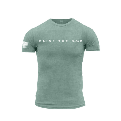 Dusty Blue Men's Raise the Bar Front Design Tee