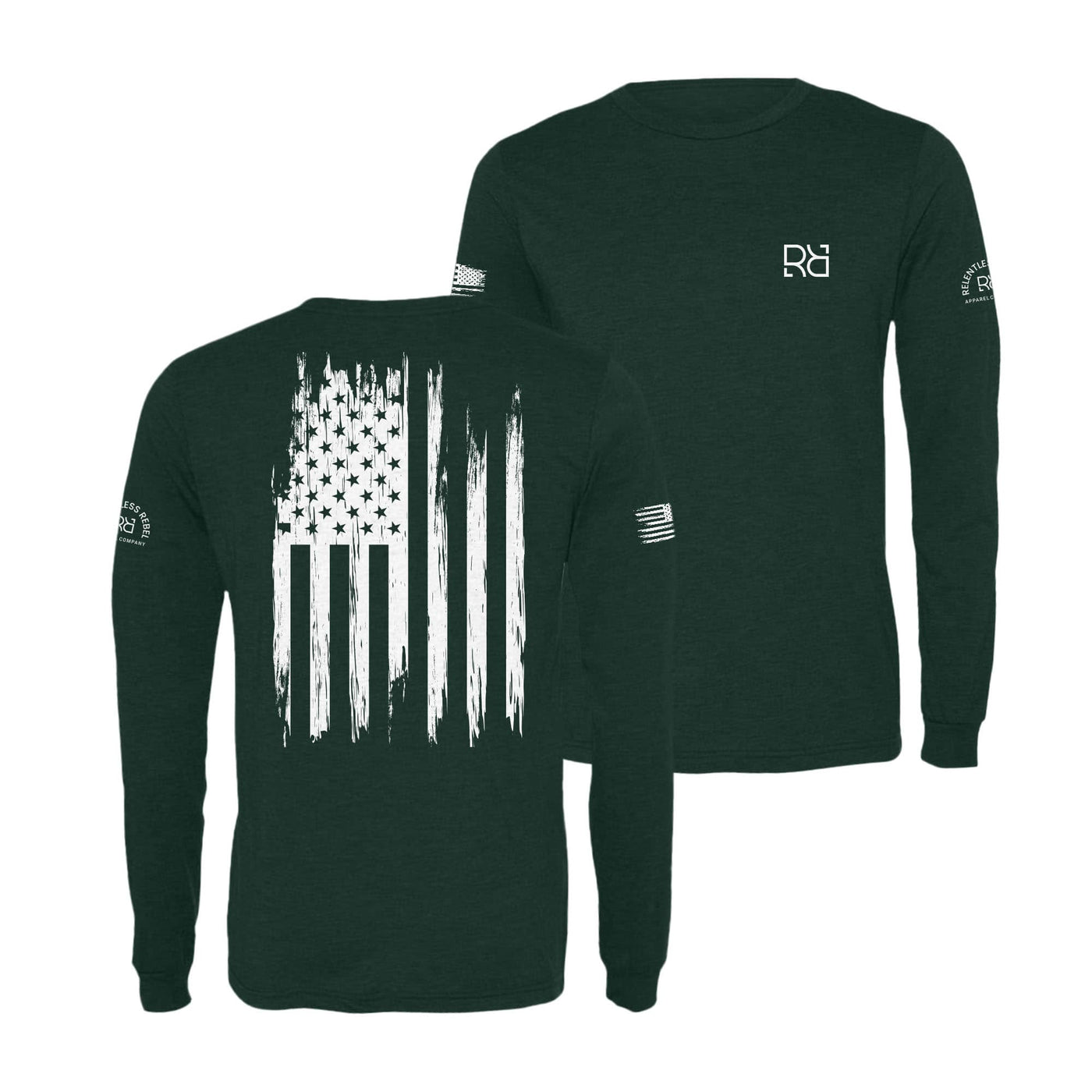 Emerald Rebel Patriot Flag Long Sleeve Shirt