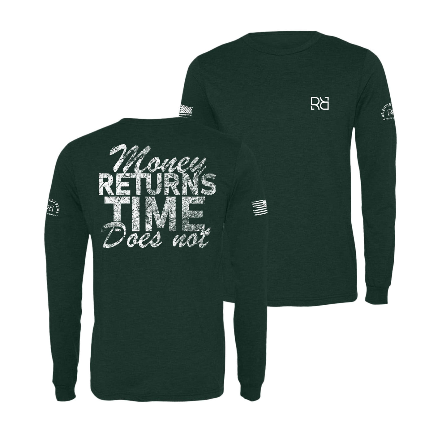 Emerald Money Returns Time Does Not Men's Long Sleeve