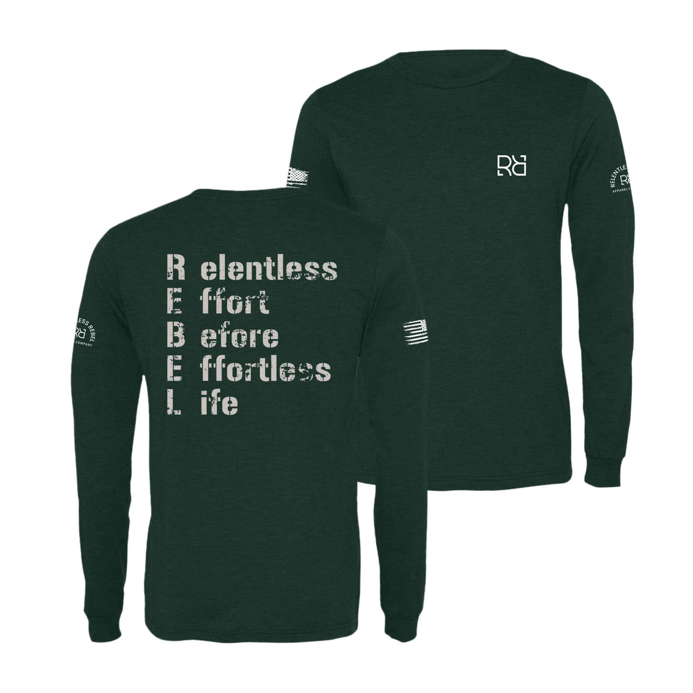 Emerald Relentless Effort Before Effortless Life Men's Long Sleeve