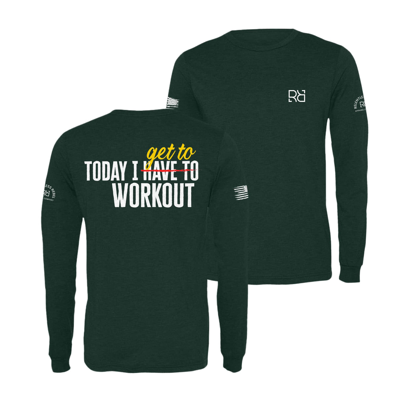 Emerald Today I Get To Workout Men's Long Sleeve