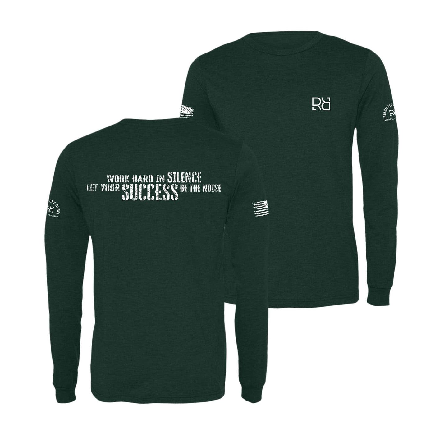 Emerald Work Hard in Silence Men's Long Sleeve