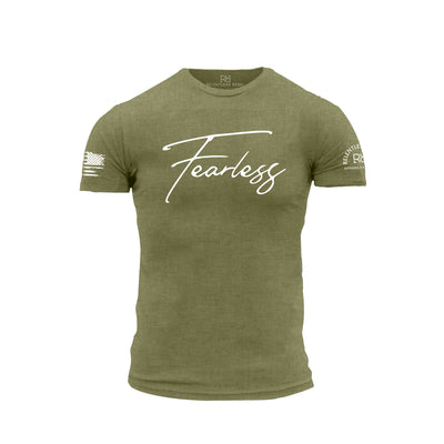 Military Green Men's Fearless Front Design Tee