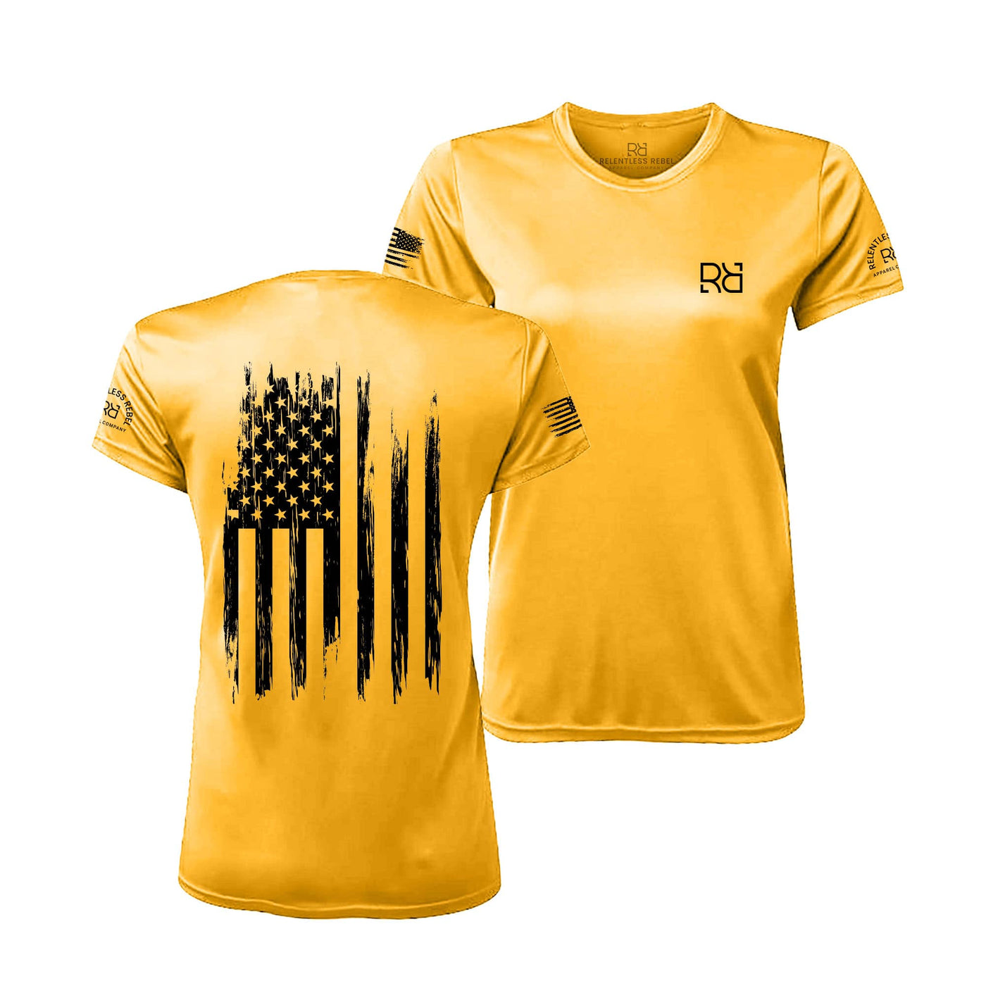 Gold Rebel Patriot Flag Women's Dry Fit Tee