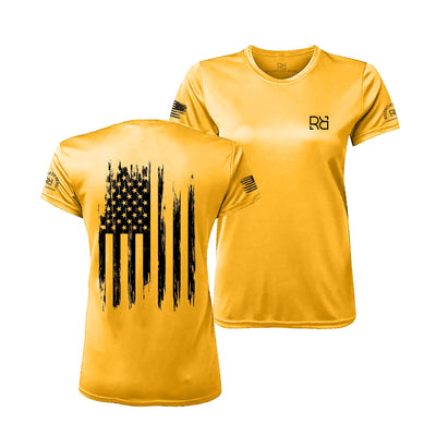 Gold Rebel Patriot Flag Women's Dry Fit Tee