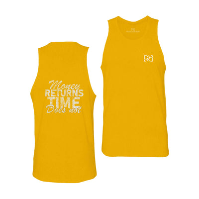 Gold Men's Money Returns Time Does Not Back Design Tank