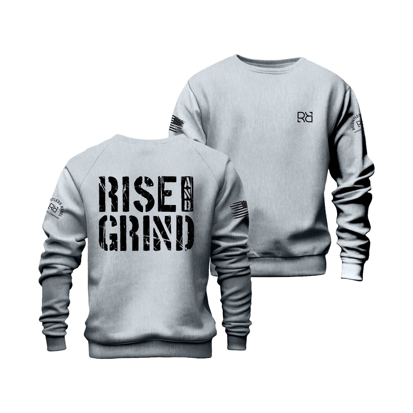 Grey Rise and Grind Crew Neck Sweatshirt