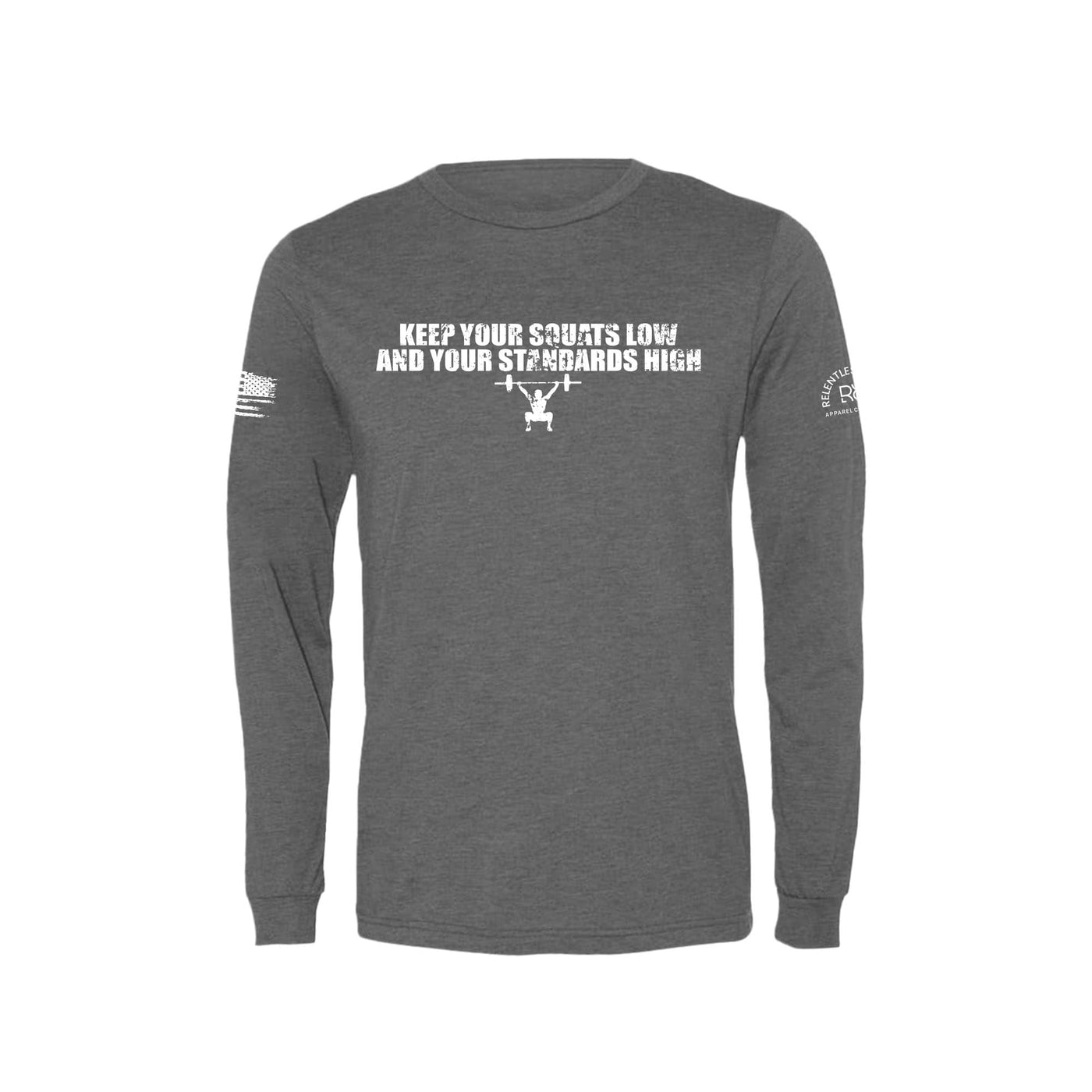 Grey Triblend Keep Your Squats Low Men's Long Sleeve Tee