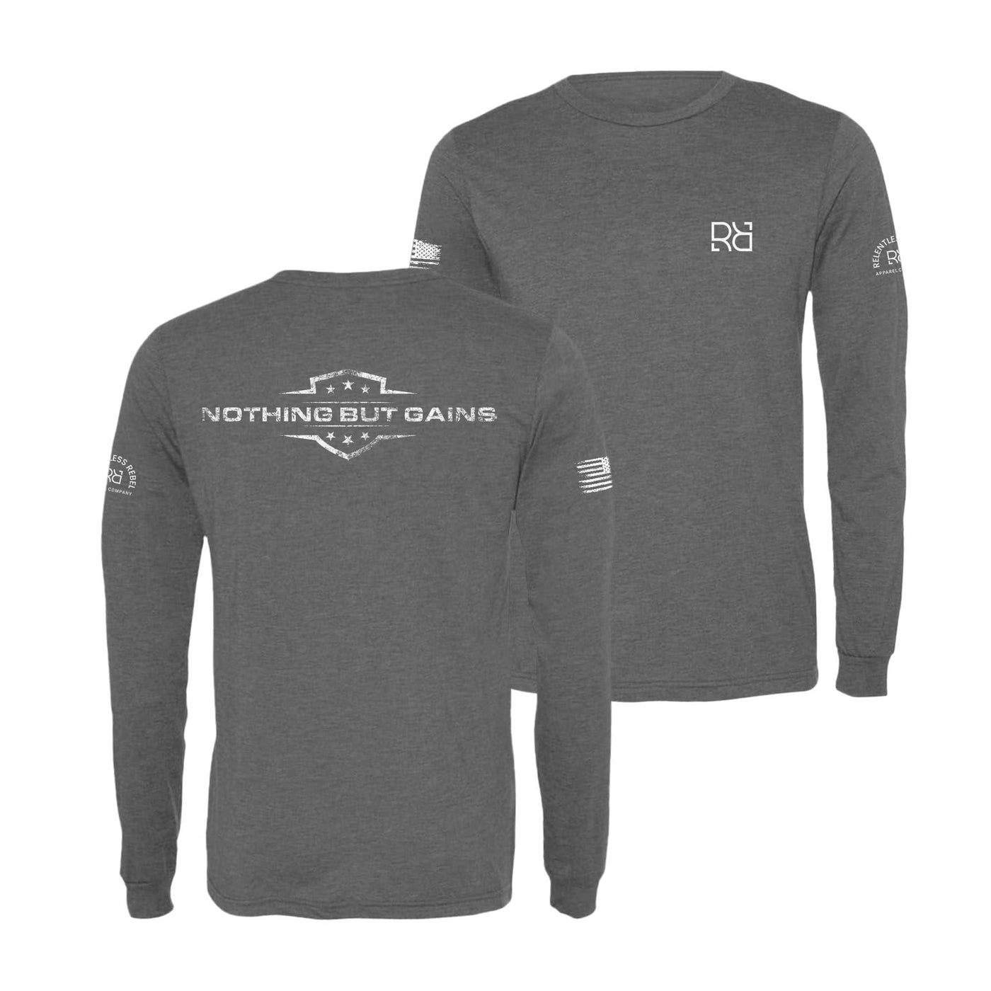 Grey Nothing But Gains Men's Long Sleeve